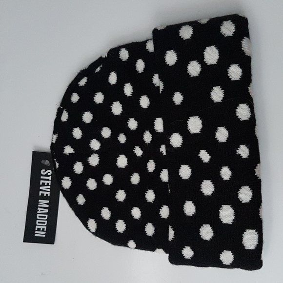 Steve Madden Black and White Polka Dot Hat - Picture 6 of 7